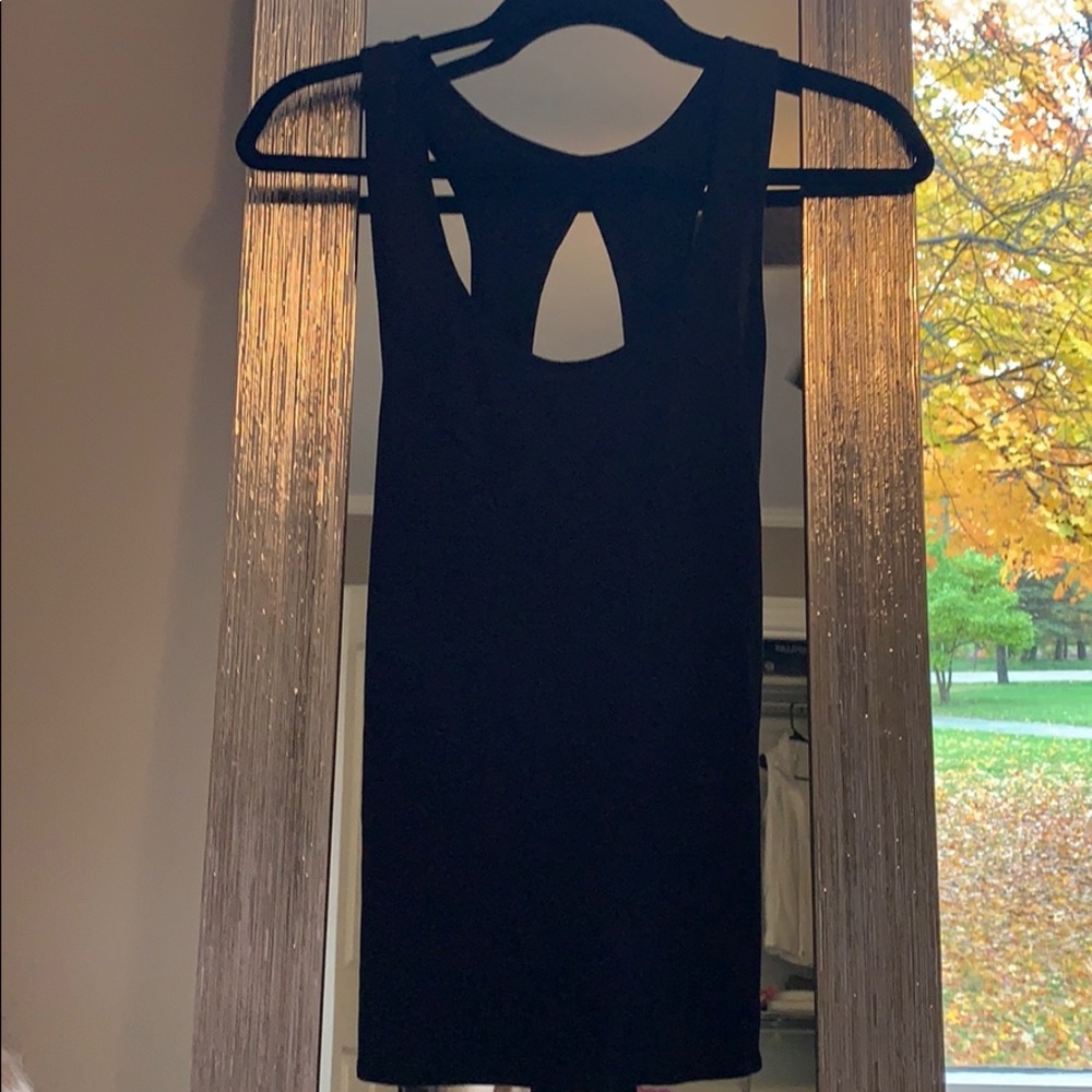 Black open-back tank-top